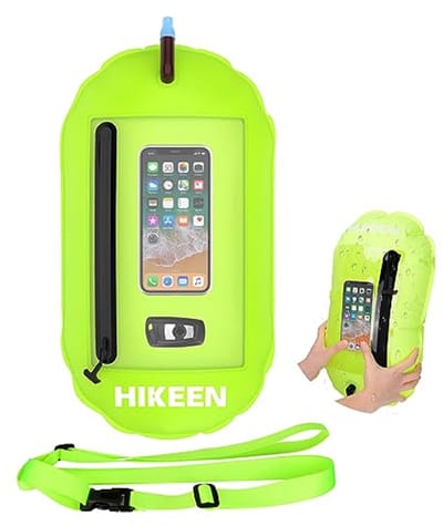 Zwemboei en droogzak voor veilig zwemmen in open water, opblaasbare tas met telecomhoesje voor triatlon en snorkelen
