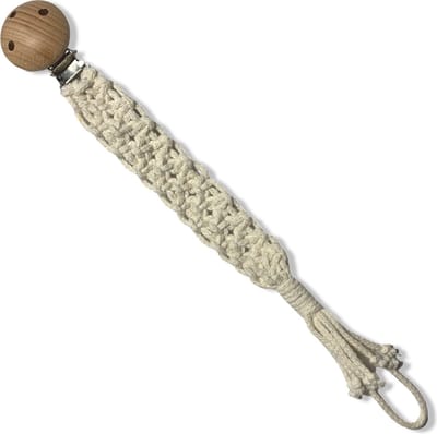 Speenkoord 'Cookie' - Wit - Katoenkoord - Handgemaakt in ons Macramé Atelier - Prijs per Stuk - Inclusief Verzendkosten