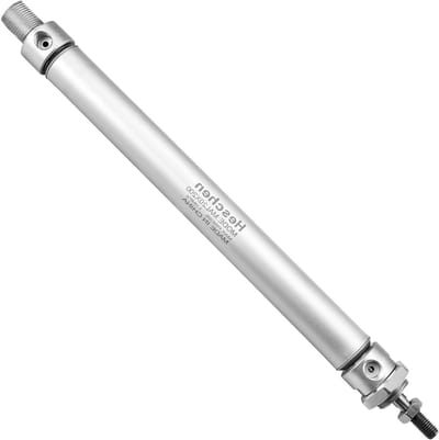 Luchtcilinder - Pneumatische cilinder - Industrieel gebruik - Dubbelwerkend - 20mm boor 200mm slag - Zilverkleurig