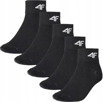 4F Kindersokken Set 5 paar Unisex Zwart Maat 35-37, Comfortabel & Duurzaam
