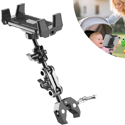 Laptop Standaard - Tablet Standaard - Telefoon Statief - Telefoonhouder Bureau - 360° Draaibaar - Clip-on Beugel - Stabiel - Zwart