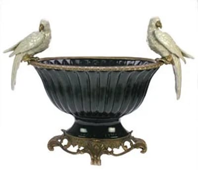 Schaal/Bak Papegaaien Zwart-Wit 38cm