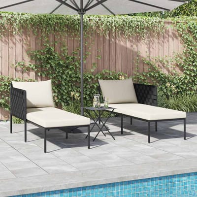 vidaXL Ligstoel Antraciet 153 x 115 x 69.5 cm Gepoedercoat staal