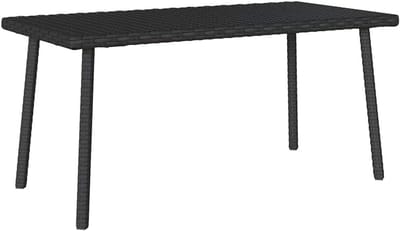 Tuinsalontafel Rechthoek - Buitentafel Rotan - Buiten Ontspannen - Onderhoudsvriendelijk Oppervlak - 80 x 40 x 37 cm - Zwart