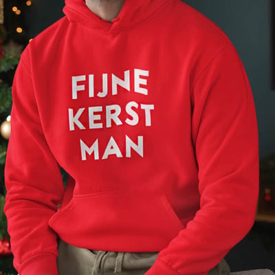 Foute Kerst Hoodie Rood Fijne Kerst Man XS - Uniseks Pasvorm - Kerstkleding Voor Dames & Heren