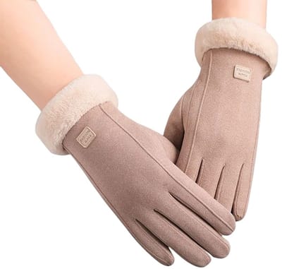 Dailygoods- Winterhandschoenen Dames - Fleece Voering - Winddicht - Touchscreen - Warme Handschoenen - 23,5 cm Lang