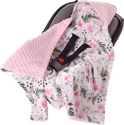 Universele Katoenen Babydeken met Capuchon - 85x85 cm Knuffeldeken voor Autostoel en Buggy