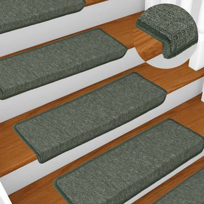 vidaXL - Trapmatten - 15 - st - 65x21x4 - cm - Donkergroen - Rechthoekige - Rand