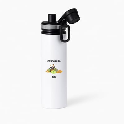 Hacebo® - Later word ik rijk waterfles met draaidop grijs - Geld - Geld verdieners - Miljonair - cash - water fles - 850ML