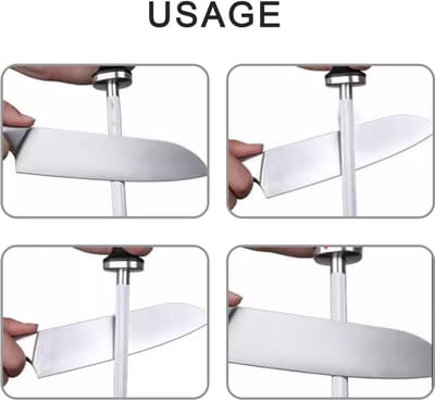 NTHProducts - Keukenmes slijpstam - Multifunctioneel - Ergonomisch handvat - Snelle scherpte - Slijpstalen voor thuisgebruik - Geschikt voor alle keuke...