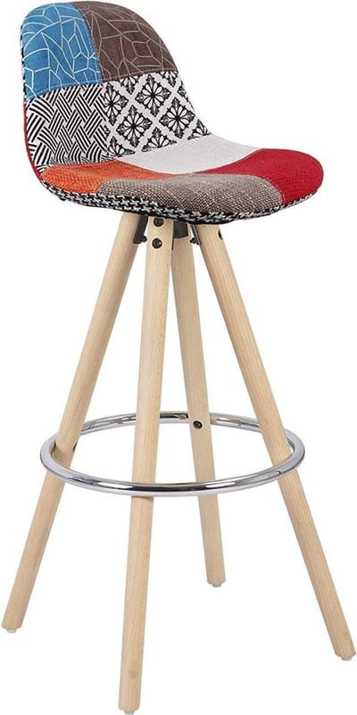 Barkrukken Set 75cm Zwart - Linnen, Zithoogte 75cm en Zwart frame - Voor Eetkamer, Keuken en Woonkamer