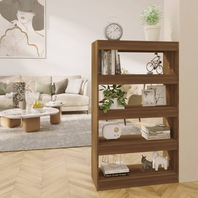 vidaXL - Boekenkast/kamerscherm - 80x30x135 - cm - bewerkt - hout - bruin - eiken