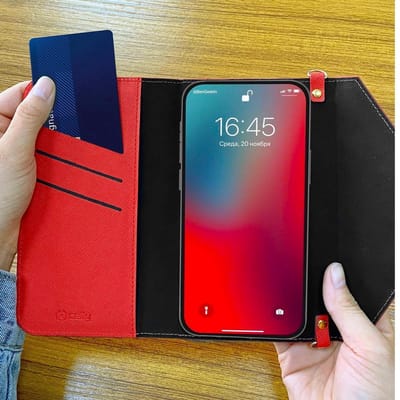 Celly - Athena Portomonnee met Magneet - Kunstleer - Rood