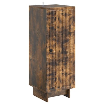 vidaXL - Dressoir - Gerookt - eiken - 33 - x - 34,5 - x - 90 - cm - Bewerkt - hout