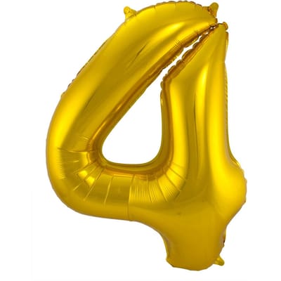 Folat - Folieballon Cijfer 4 Goud - 86 cm