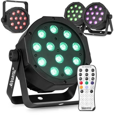 BeamZ set van 4 SlimPar37 LED Par met 12x 4W RGBW LED's en DMX - Incl. afstandsbediening