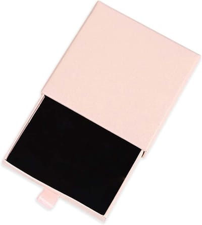 Sieraden Geschenkdoos Papier voor Sieradenopslag - Kleine Doos 9x9x1.7 cm voor Kettingen, Oorbellen en Ringen (Roze)