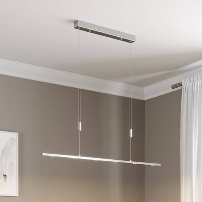 Lucande LED hanglamp Arnik, 120 cm, nikkelkleurig, dimbaar