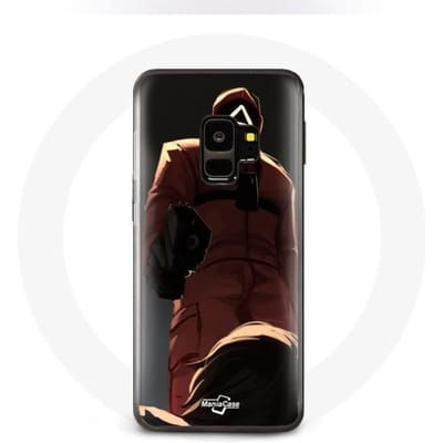 Case voor Samsung S9 plus Squid Game Red Soldier met driehoeksmasker