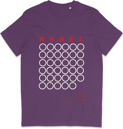 Heren en Dames T Shirt - Grafisch Ontwerp Rebel - Paars - XS