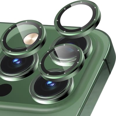 Camera Lens Protector voor iPhone 13 Pro/13 Pro Max - Gehard Glas, Aluminium Lensbescherming, Alpine Groen