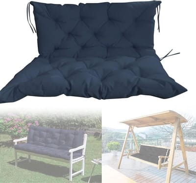 Bankkussen met Rugleuning - Tuinkussen Stoelkussen - Comfortabel Loungen - Super Dikke Vulling - 10 cm dik - Marineblauw