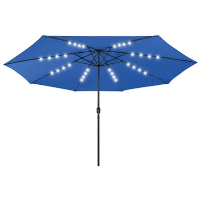 vidaXL - Parasol - met - LED-verlichting - 400 - cm - azuurblauw