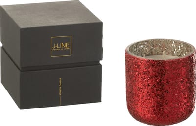 J-Line geurkaars Luxuria - Berry Bliss - glas - rood - medium - 60U