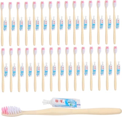 Wegwerp Tandenborstels - Reis Tandenborstels - Hygiënisch Poetsen - Individueel Verpakt - 100 Stuks - Diverse Kleuren