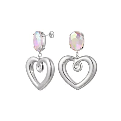 Heart Glow Oorbellen | RVS (verkleurt niet) Zilver | Nikkelvrij | Yehwang | Beste cadeau voor haar | Kerst | Sinterklaas