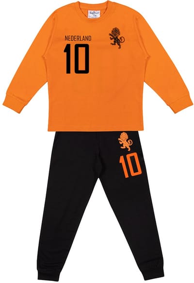 Fun2Wear - Pyjama Kids Elftal | Oranje meisjes jongens - Katoen - Maat 92