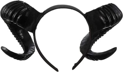 Hoofdband met Zwarte Schapenhoorns voor Feestdagen en Halloween - Unieke Hoofddeksel en Accessoire voor Kostuums