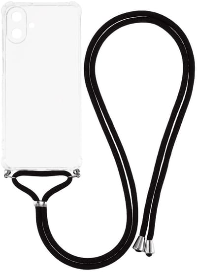 Schokbestendig Transparant Hoesje met Koord Geschikt voor Samsung Galaxy A07 | Shockproof Back Cover met Ketting | Flexibel TPU | Doorzichtig