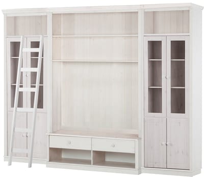 Anita-Wandmeubel - Tv-lowboard & Ladder - Wit