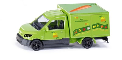 siku 1941, streetscooter BIO bezorgservice, speelgoedbestelbus, 1:50, metaal/kunststof, groen, achterklep kan open, inclusief stickervellen