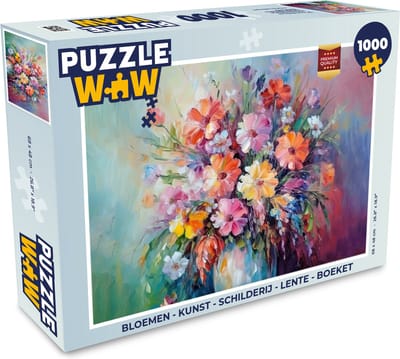 Puzzel Bloemen - Kunst - Schilderij - Lente - Boeket - Legpuzzel - Puzzel 1000 stukjes volwassenen