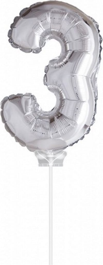 Folie Ballon 3 zilver 40cm