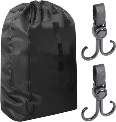 Dailygoods- Kinderwagen Reistas - Draagbare Opbergtas - Inclusief 2 Zwarte Haken - Waterdicht Oxford-Stof - Afmetingen 114 x 49 x 43 cm - Robuust en Duurzaam - Kinderwagentas