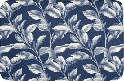 WC mat 60x40 cm - Antislip - Botanisch - Patroon - Blauw - Toiletmat - Vloermat - Douchemat - Toilet tapijt - Toiletmatten