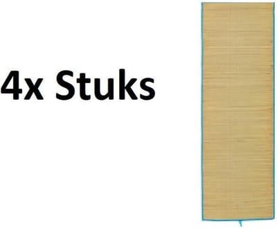 4x Rieten Strandmat - Set -  Oprolbare Rietmat - Ligmat Voor Buiten - 60x180cm  - Diverse Kleuren - 4 Stuks