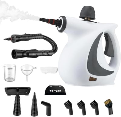 Stoomreiniger Handheld - Elektrische Vlekkenverwijderaar - Diepe Reiniging - 32 Bar Hoge Druk - Met 12 Accessoires - Wit