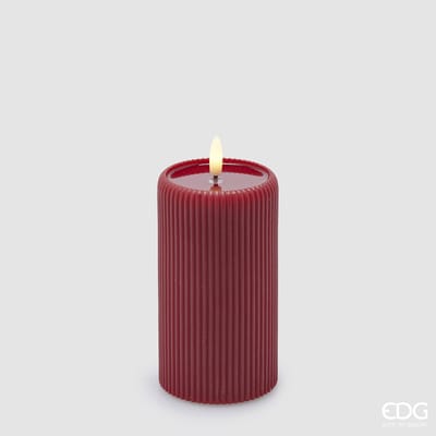EDG Enzo De Gasperi Led kaars Lounge Candle Moccolo H 13 D 7.5 Rood
