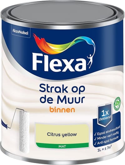 Flexa - Strak Op De Muur Binnen Mat - Citrus Yellow - Mengverf - 1 L