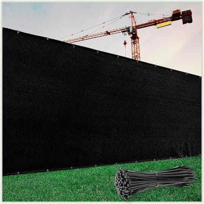 Privacy Scherm Zwart 8 ft x 50 ft - Windscherm voor Balkon en Tuin - UV-bestendig en Duurzaam