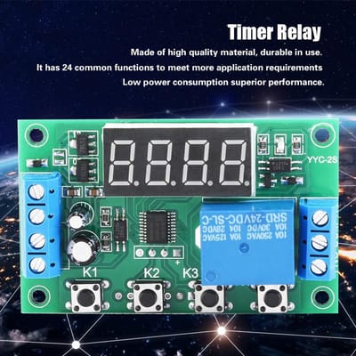 Module de commutation de commande d'automatisation à relais temporisé réglable à affichage LED (24V)