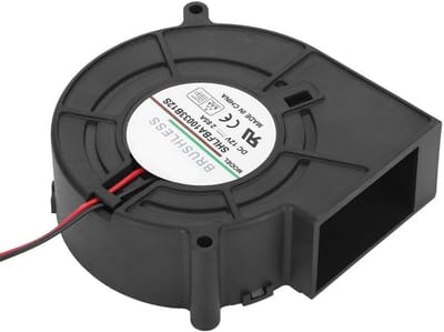 Allecto - Radiale ventilator - BBQ-ventilator - Turbo centrifugaal - 12 V - Koeling - Luchtventilator - Geschikt voor buiten - 97 x 97 x 32 mm