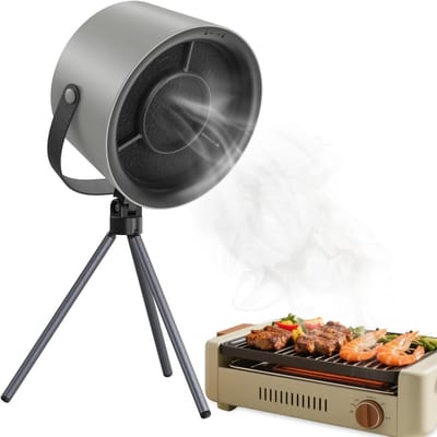 Draagbare afzuigkap, mini tafelafzuigkap, drie snelheden, werkt op netstroom, keukenafzuigventilator geschikt voor koken binnen en buiten