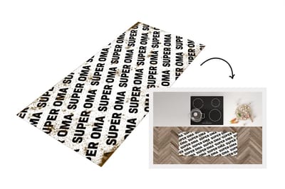 Keukenloper - Loper keuken - Moederdag - Oma - Super Oma - Vintage - Quotes - 120x50 cm - Keukenloper vinyl