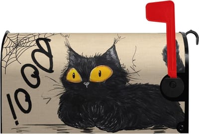 Brievenbus Cover - Brievenbushoes - Halloween Decoratie - Magnetische Bevestiging - 53 x 46 cm - Boo Kat