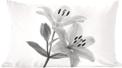 Sierkussens - Kussentjes Woonkamer - 60x40 cm - Lelies - Elegant - Zwart - Wit